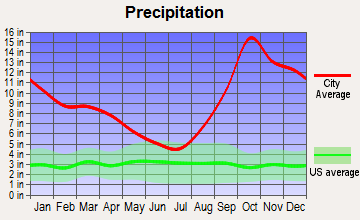 Metlakatla, Alaska average precipitation