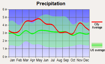Evansville, Indiana average precipitation