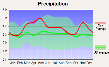 Fort Branch, Indiana average precipitation