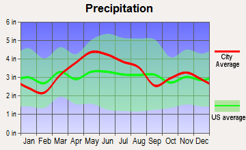 Fountain City, Indiana average precipitation