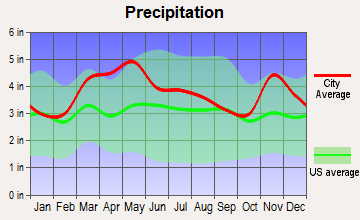 Haubstadt, Indiana average precipitation