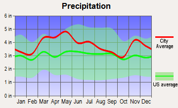 Newburgh, Indiana average precipitation
