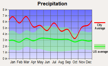 Chatom, Alabama average precipitation
