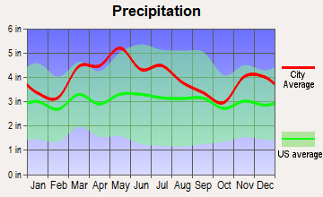 Tell City, Indiana average precipitation
