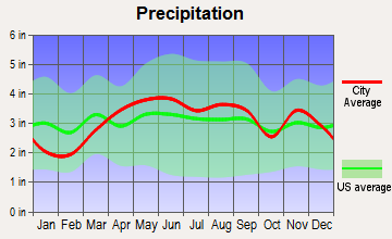 Waterloo, Indiana average precipitation