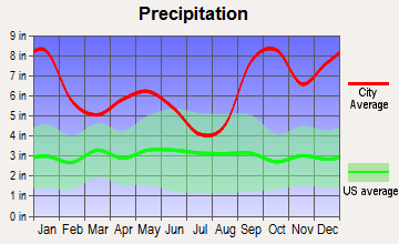 Womens Bay, Alaska average precipitation