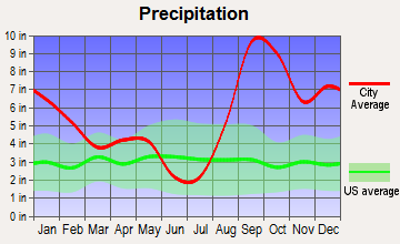 Bear Creek, Alaska average precipitation