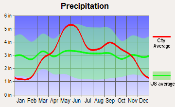 Osawatomie, Kansas average precipitation