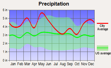 Russellville, Kentucky average precipitation