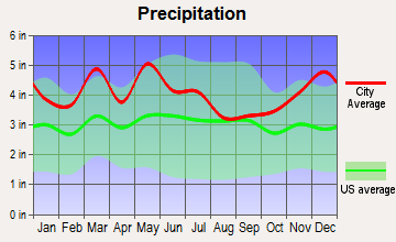 Vine Grove, Kentucky average precipitation
