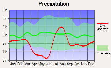 Oracle, Arizona average precipitation
