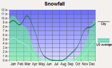 Great Falls, Montana snowfall