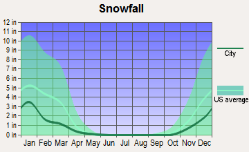 McCloud, California snowfall
