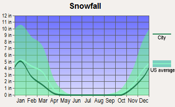 San Juan, Washington snowfall