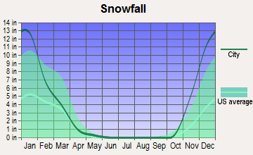 Orofino, Idaho snowfall