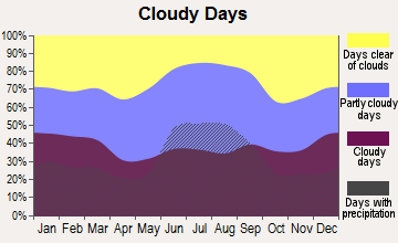 McAlpin-Wellborn, Florida clear and cloudy days