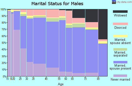 Zip code 00610 marital status for males