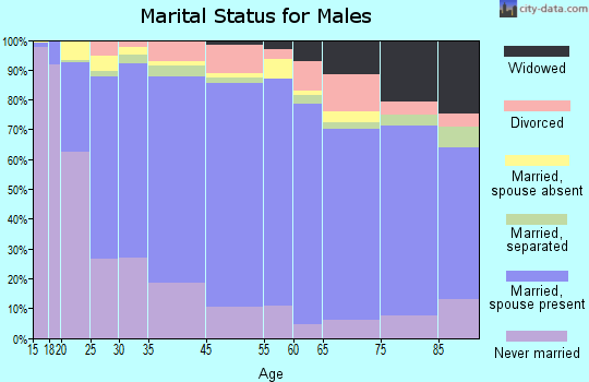 Zip code 00624 marital status for males