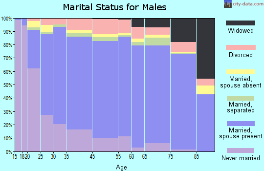 Zip code 00627 marital status for males