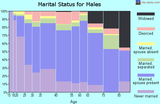 Zip code 00751 marital status for males
