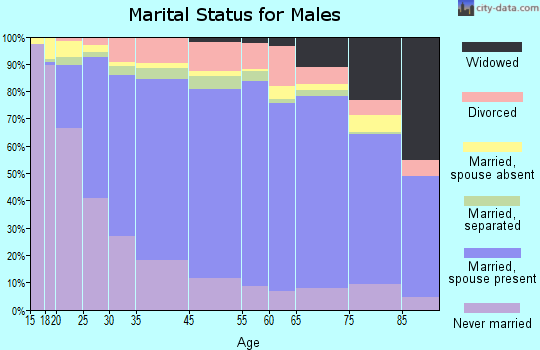 Zip code 00791 marital status for males