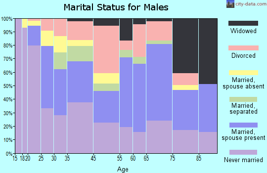 Zip code 00901 marital status for males