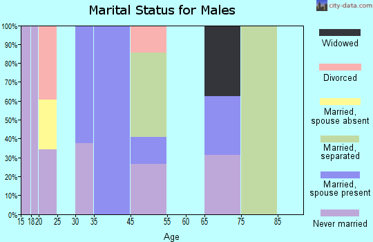 Zip code 00906 marital status for males