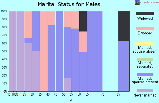 Zip code 01012 marital status for males