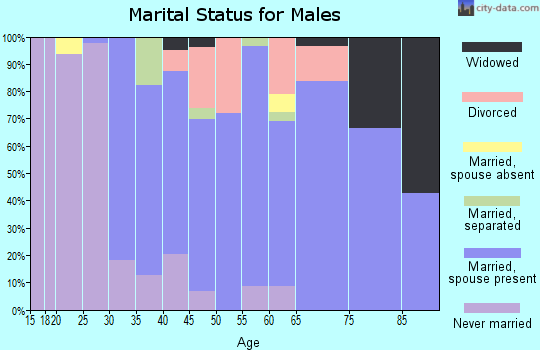 Zip code 01050 marital status for males