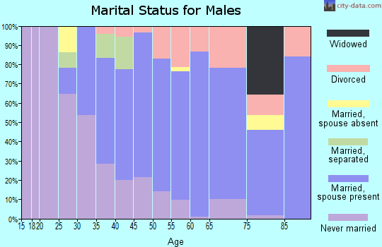 Zip code 01069 marital status for males