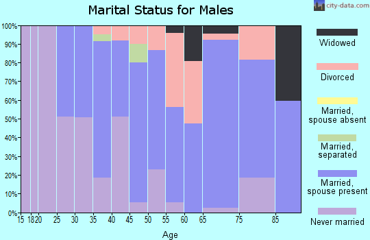 Zip code 01235 marital status for males