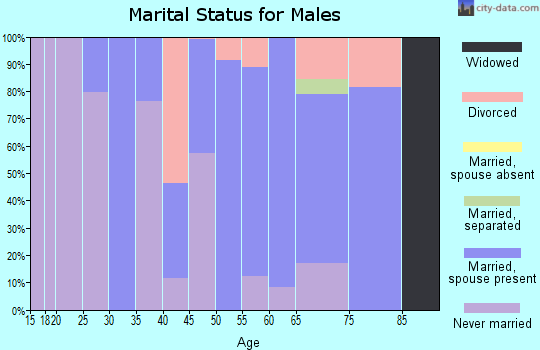 Zip code 01257 marital status for males