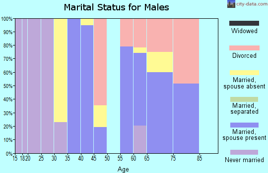 Zip code 01342 marital status for males