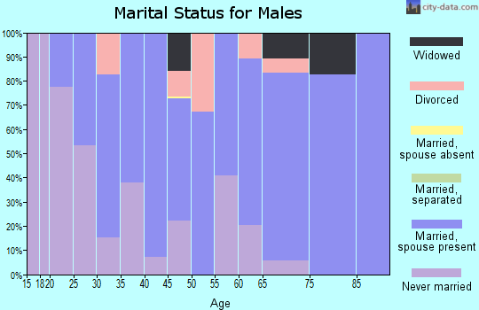 Zip code 01351 marital status for males