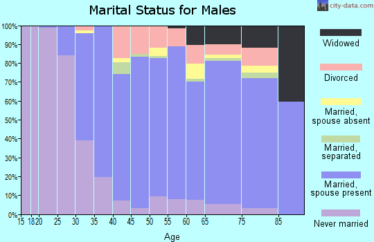 Zip code 01826 marital status for males