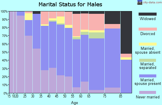 Zip code 01832 marital status for males