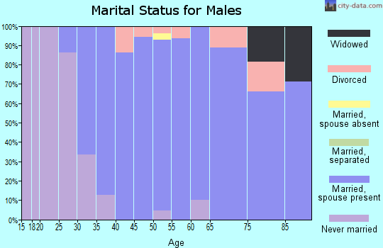 Zip code 01834 marital status for males