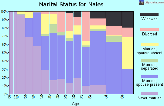 Zip code 01843 marital status for males