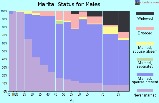 Zip code 01844 marital status for males