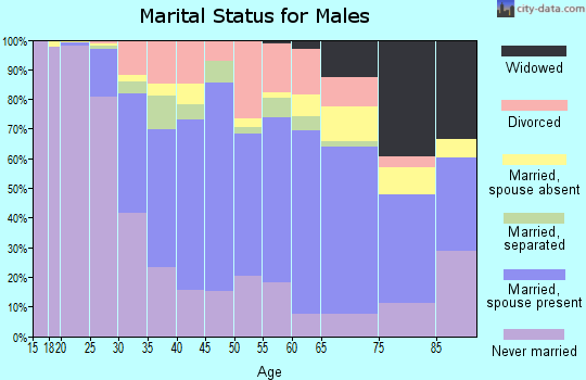 Zip code 01854 marital status for males