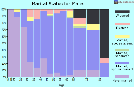 Zip code 01864 marital status for males