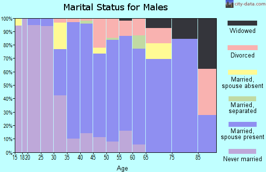 Zip code 01879 marital status for males