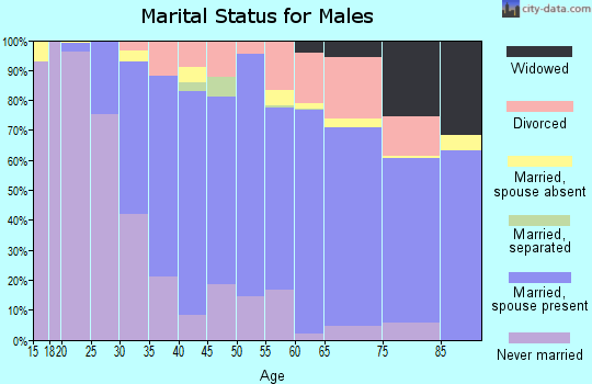 Zip code 01880 marital status for males