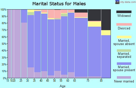 Zip code 01890 marital status for males