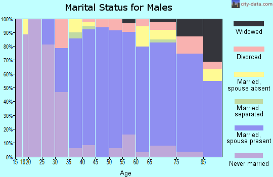 Zip code 02090 marital status for males