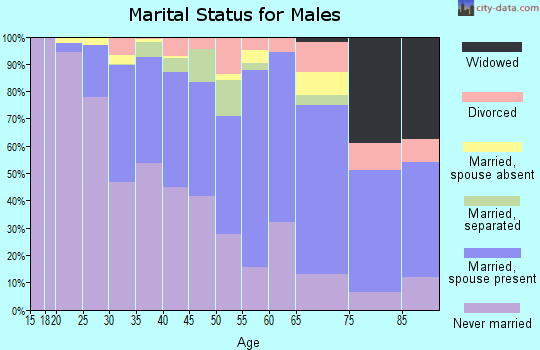 Zip code 02143 marital status for males