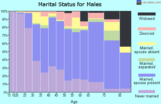Zip code 02148 marital status for males