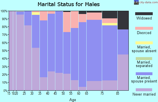 Zip code 02458 marital status for males
