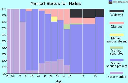 Zip code 02813 marital status for males