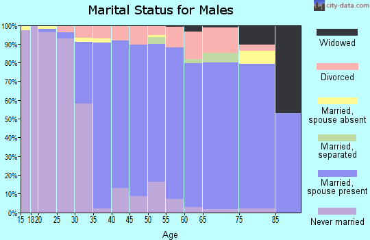 Zip code 02818 marital status for males